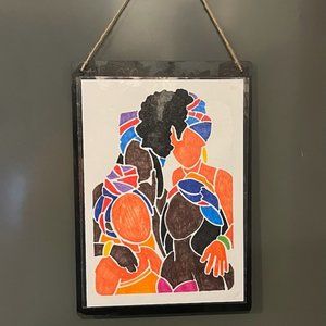 Handcrafted African Family Oil Painting 11X8